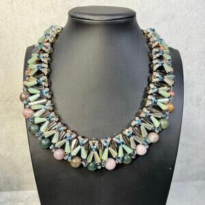 Nakamol Anthropologie Nakamol Beaded Statement Necklace beaded rhinestone stone